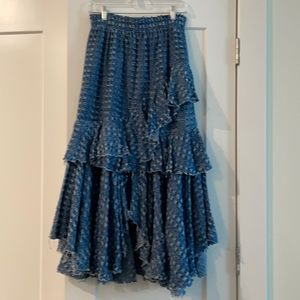 Misa Los Angeles tiered denim skirt